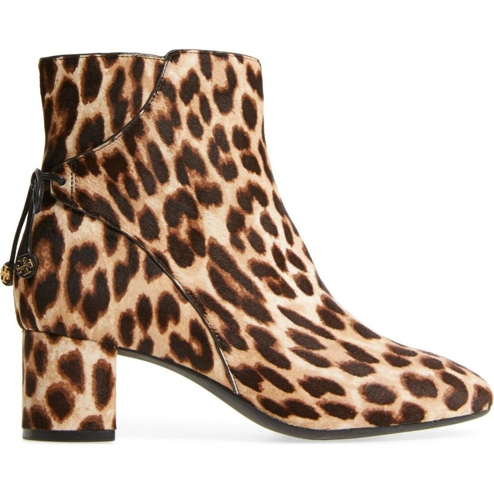 $500 TORY BURCH Laila Genuine Calf Hair Bootie LEOPARD ANIMAL PRINT 5 US (M34)